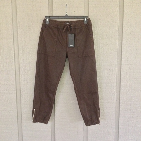 Hudson Utility Jogger Pant Size M Drawstring Pocket In Coated Chicory Coffee - Picture 2 of 14